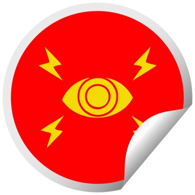 dairesel peeling etiket karikatür mistik bir göz