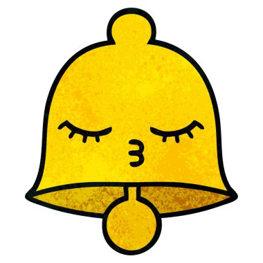 Retro grunge doku karikatür bir çan