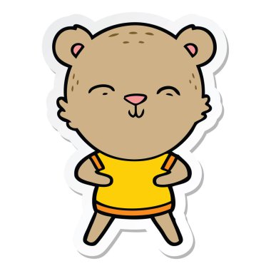 bir mutlu karikatür ayının etiket