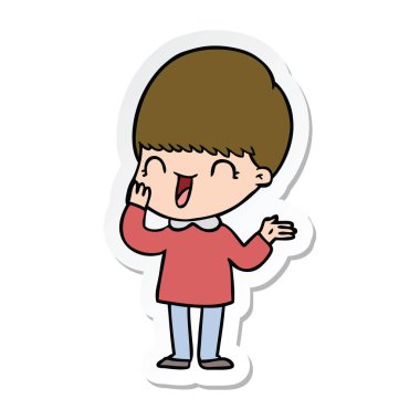 bir mutlu çizgi film çocuk etiket