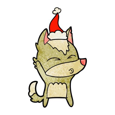 el bir kurt ıslık santa şapka dokulu çizgi film çekilmiş