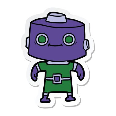 bir çizgi film robot Sticker