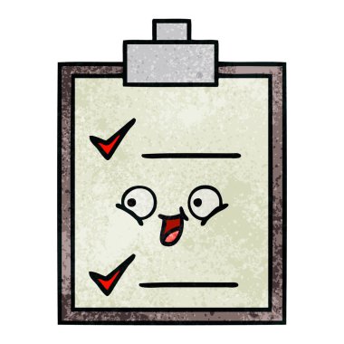 Retro grunge doku karikatür kontrol listesi