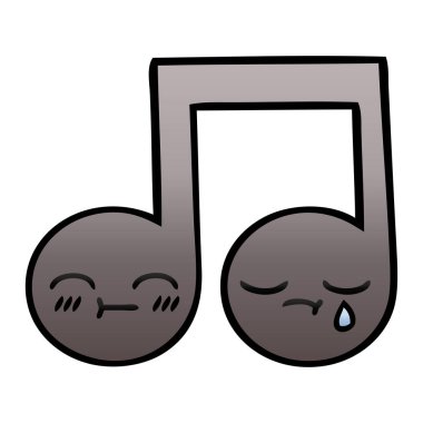 bir nota degrade gölgeli karikatür