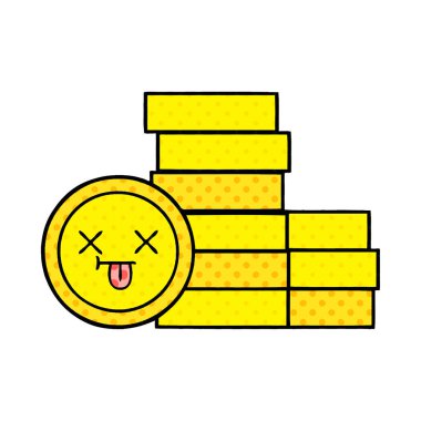 çizgi roman tarzı karikatür bir sikke