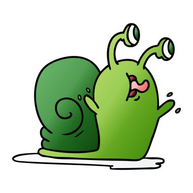 bir yapışkan snail, degrade çizgi film