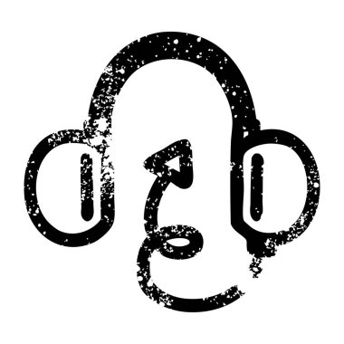 Şeytanın kuyruğu simgesi simgesi olan müzik kulaklık