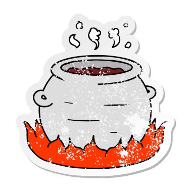 elle çizilmiş etiket karikatür doodle güveç tencere sıkıntılı