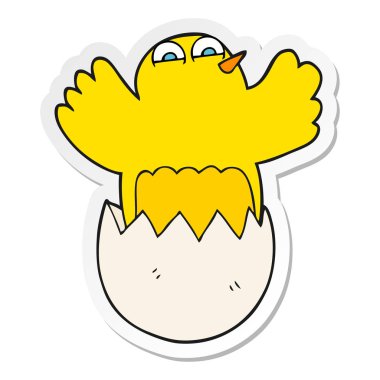 etiket yumurta kuluçkalık bir karikatür