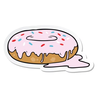 etiket bir karikatür donut