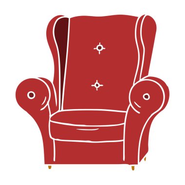 eski bir koltuk karikatür doodle 