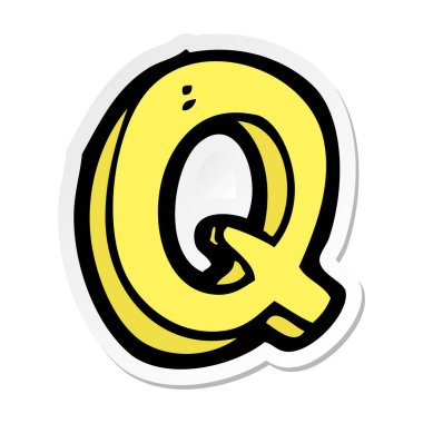 etiket bir karikatür harf Q