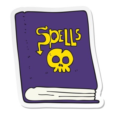 bir çizgi film büyü kitabı çıkartması