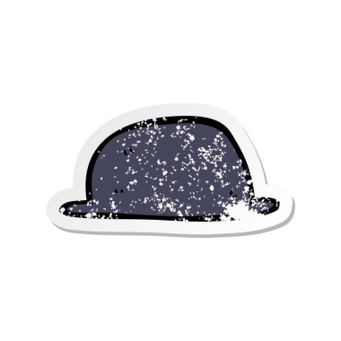 bir çizgi film şapka Retro sıkıntılı etiket