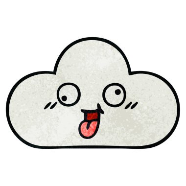 Retro grunge doku karikatür bulut