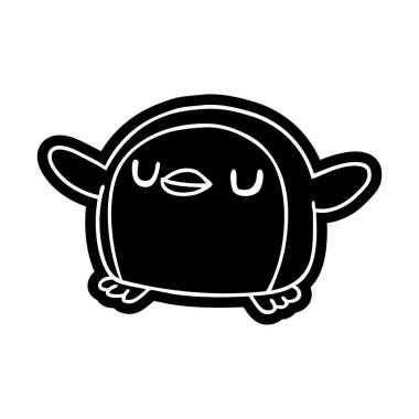 çizgi film simgesi kawaii bir sevimli penguen