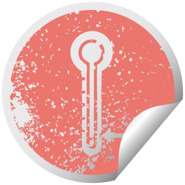 soğuk bir termometre sıkıntılı dairesel peeling etiket sembolü