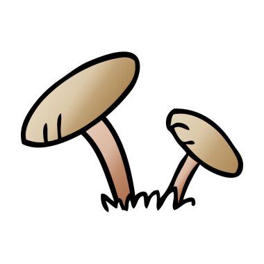 elle çizilmiş degrade çizgi film doodle bazı mantar