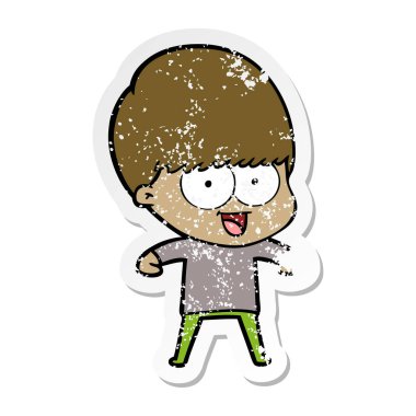 bir mutlu çizgi film çocuk sıkıntılı etiket