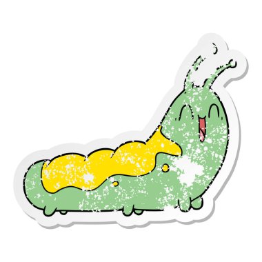 komik karikatür tırtıl sıkıntılı etiket