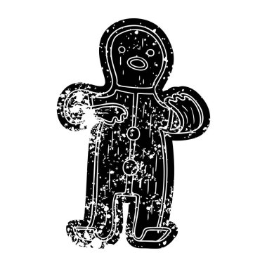 Grunge simgesi bir zencefilli kurabiye adam sıkıntılı