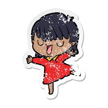 bir çizgi film kadının sıkıntılı etiket