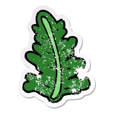 bir çizgi film yaprak sıkıntılı etiket