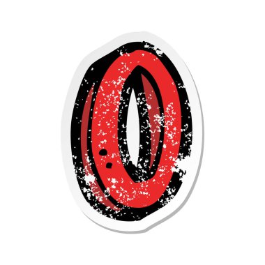 bir çizgi film mektup Retro sıkıntılı etiket