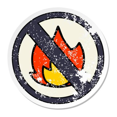 bir şirin sıkıntılı Etiket cartoon yangın yok