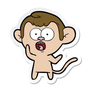 etiket bir çizgi film şok maymun