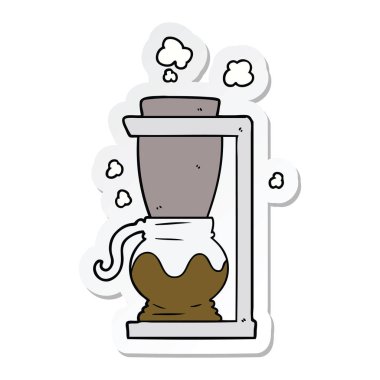 bir çizgi film kahve makinesi Sticker