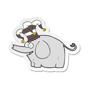 etiket sirk şapka bir çizgi fil