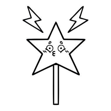 sihirli bir değnek çizim karikatür