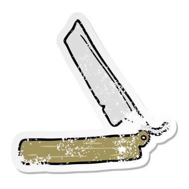 bir çizgi film geleneksel ustura sıkıntılı etiket