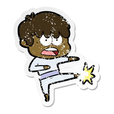 bir endişe çizgi film çocuk sıkıntılı etiket