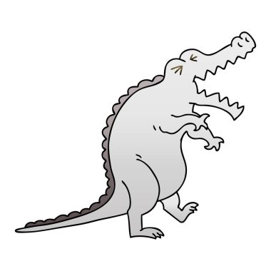 Degrade gölgeli ilginç karikatür timsah