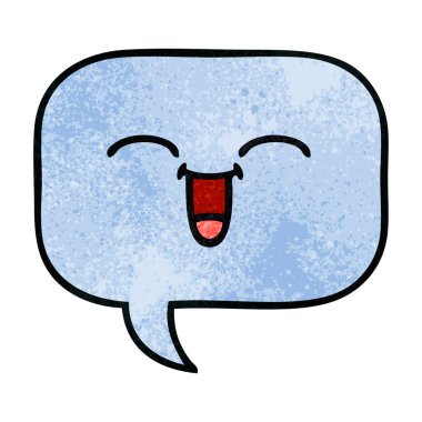 Retro grunge doku karikatür konuşma balonu