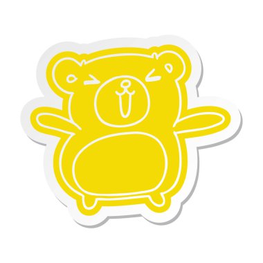 etiket kawaii şirin ayıcık çizgi film