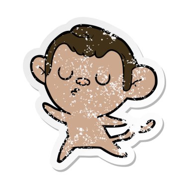 bir karikatür maymun sıkıntılı etiket