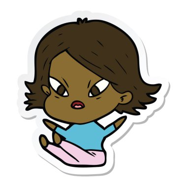 etiket bir karikatür kadın vurguladı