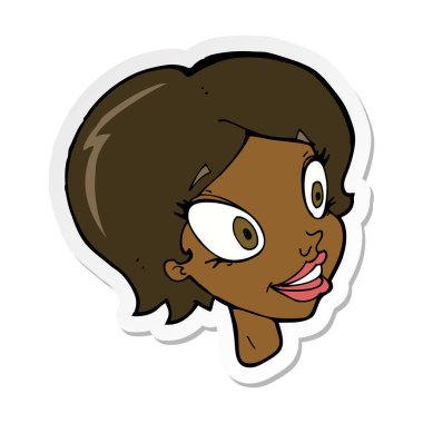 bir çizgi film oldukça kadın yüzü etiket