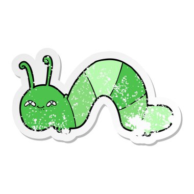 bir karikatür mutlu tırtıl sıkıntılı etiket