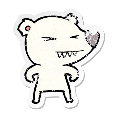 kızgın kutup ayısı karikatür sıkıntılı etiket