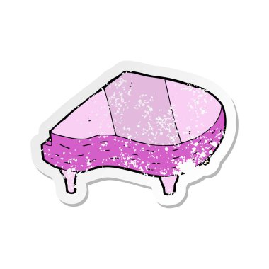 bir çizgi film piyano Retro sıkıntılı etiket