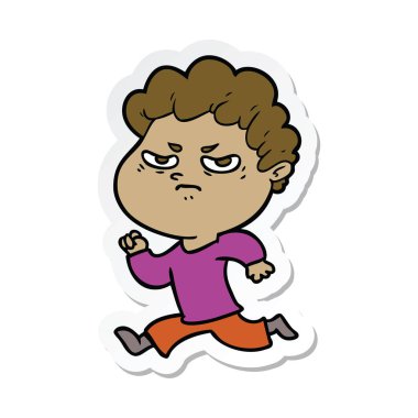 bir çizgi film kızgın adam etiketi