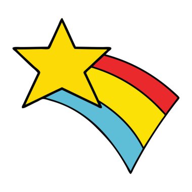 sevimli çizgi film çekim rainbow yıldız