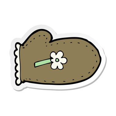 bir çizgi film fırın eldiveni etiket