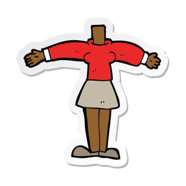 bir çizgi film kadın bedeninin etiket