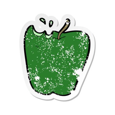 bir çizgi film Apple Retro sıkıntılı etiket