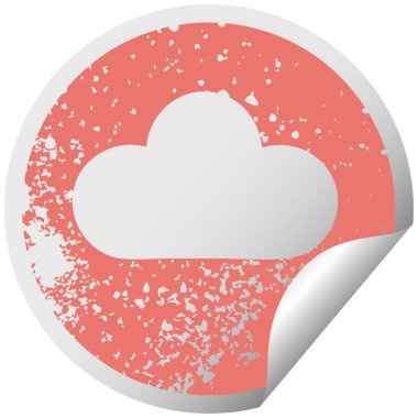 bir yağmur bulutu sıkıntılı dairesel peeling etiket sembolü